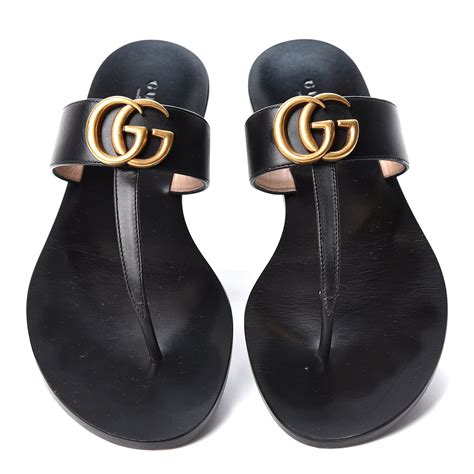 gucci thong sandals used|authentic black Gucci thong sandals.